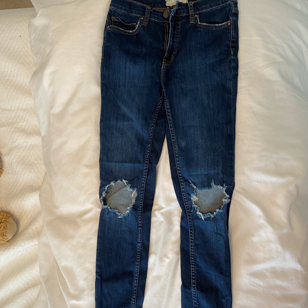 Free People High-Rise Busted Skinny Jeans